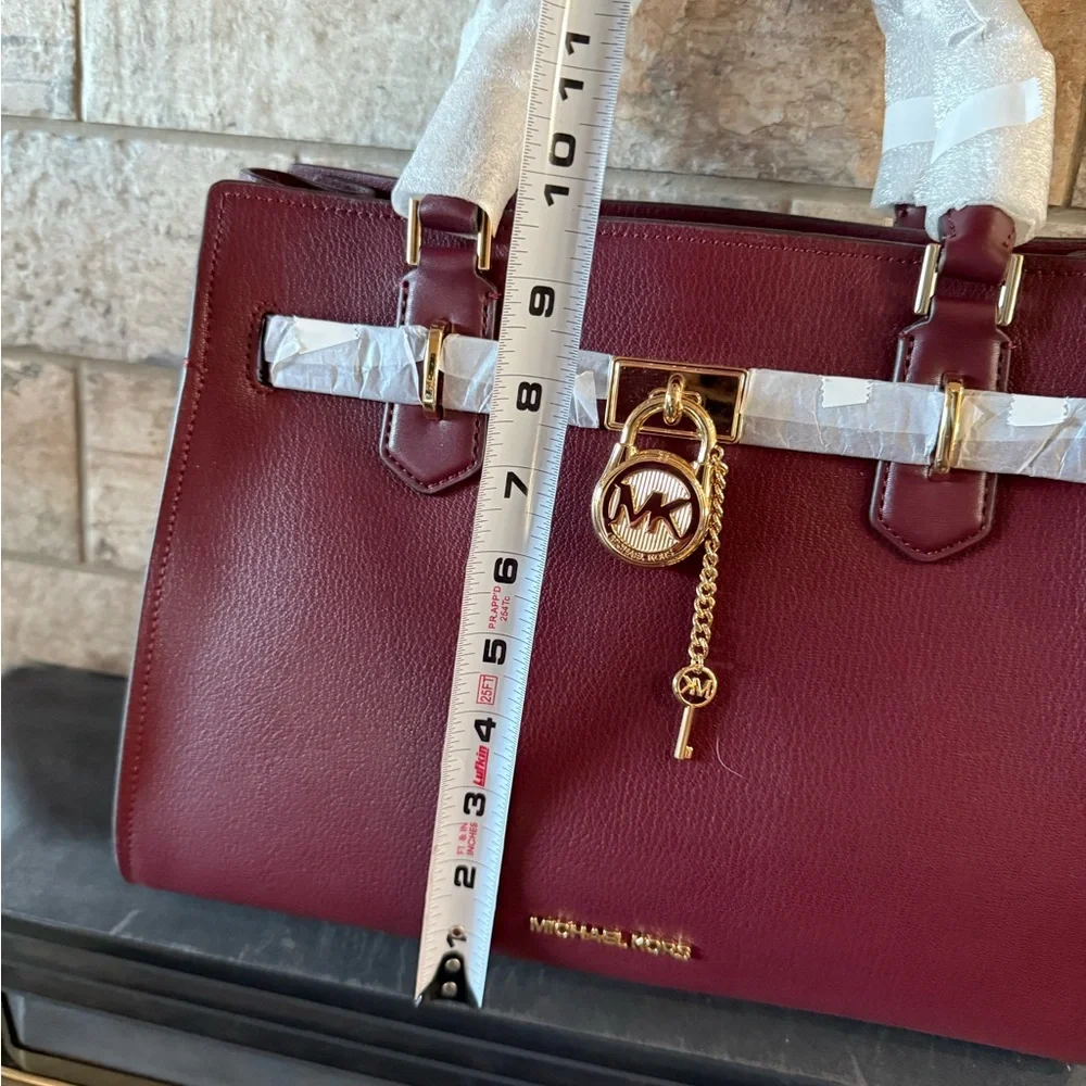 NWT Michael Kors Hamilton Burgundy (Oxblood) Leather Bag - Picture 5 of 8